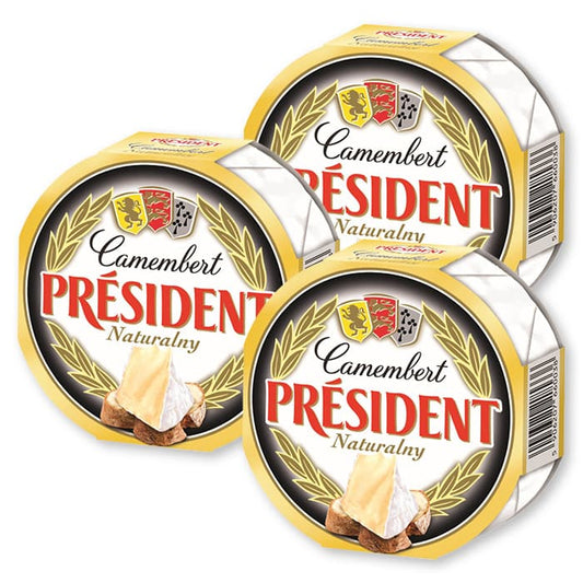 PRESIDENT Ser Camembert naturalny x3.