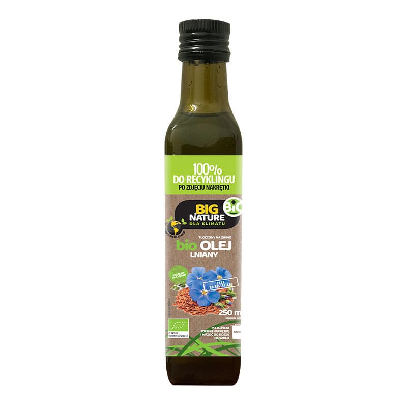 BIG NATURE Olej lniany tloczony na zimno BIO. 59,56 zl/l