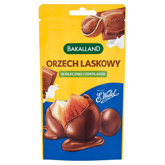BAKALLAND Orzech laskowy w mlecznej czekoladzie Wedel. 138,75 zl/kg