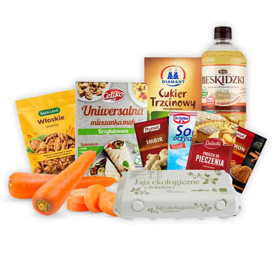 MULTIPAK Zestaw na bezglutenowe babeczki marchewkowe.