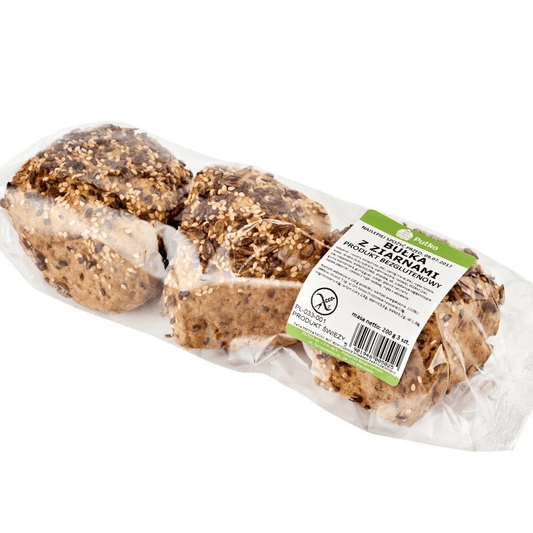 PUTKA Bezglutenowa bulka z ziarnami 3 szt.. 59,95 zl/kg