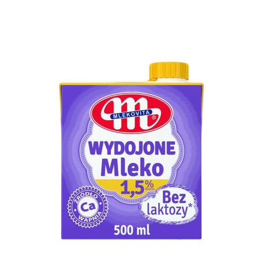 MLEKOVITA WYDOJONE Mleko UHT 1,5% bez laktozy. 7,78 zl/l