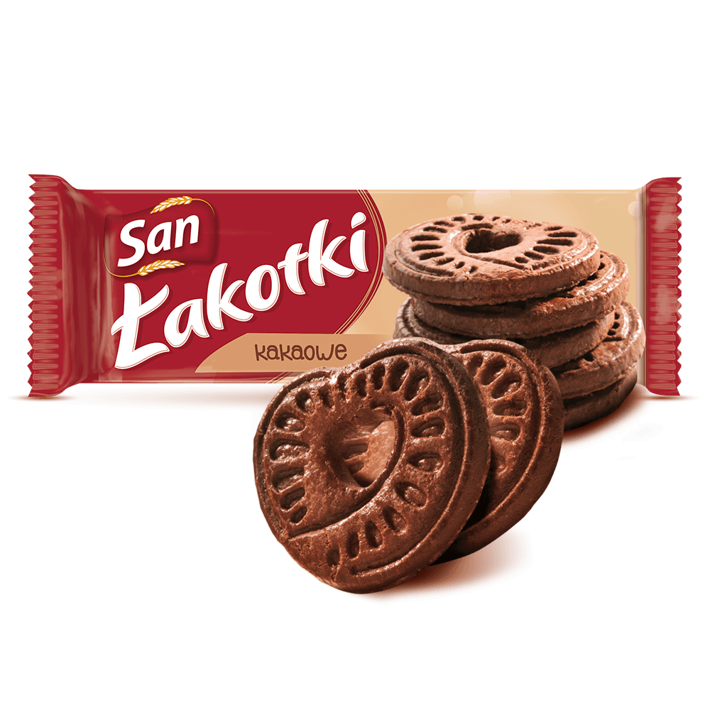 SAN LAKOTKI Ciastka kakaowe. 33,87 zl/kg