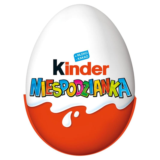 KINDER NIESPODZIANKA Jajko z niespodzianka pokryte czekolada mleczna. 269,50 zl/kg