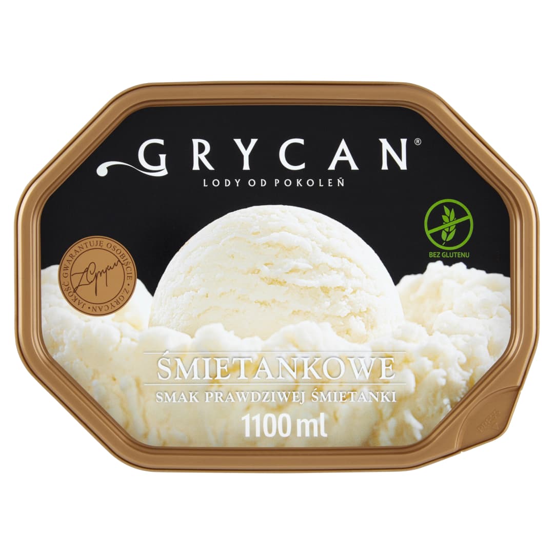 GRYCAN Lody smietankowe bezglutenowe. 20,45 zl/l