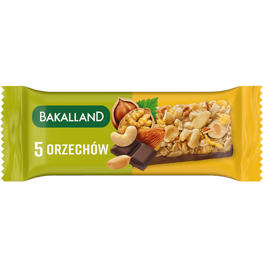 BAKALLAND BA! Baton zbozowy 5 orzechow. 47,25 zl/kg