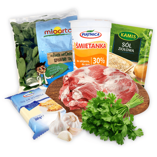 MULTIPAK Zestaw na roladki z miesa wieprzowego z farszem serowo-szpinakowym.