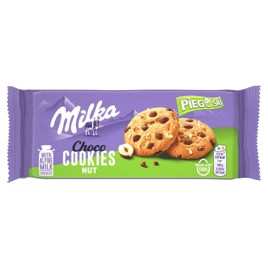 MILKA PIEGUSKI Ciasteczka z kawalkami czekolady mlecznej i orzechami. 39,93 zl/kg