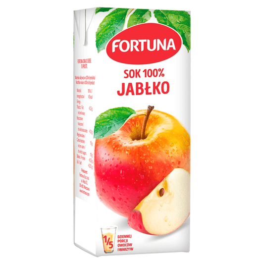 FORTUNA Sok 100% jablko. 9,95 zl/l
